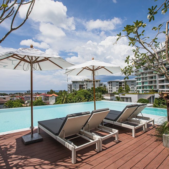 อพาร์ตเมนต์ 1 ห้องนอนพร้อมวิวทะเลในปาล์เมตโต 1 (ID 179)