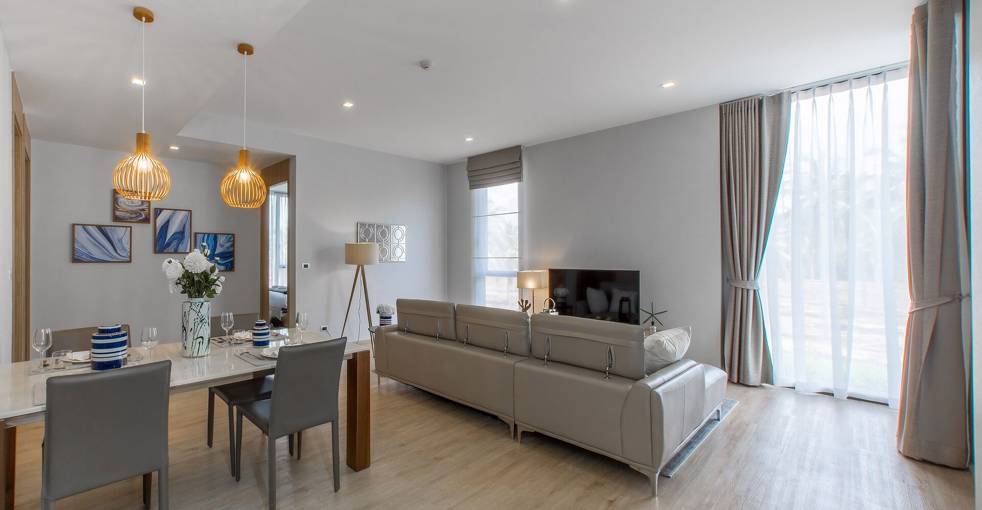 อพาร์ทเมนท์ 2 ห้องนอนในบ้านไม้ขาว (ID 134)