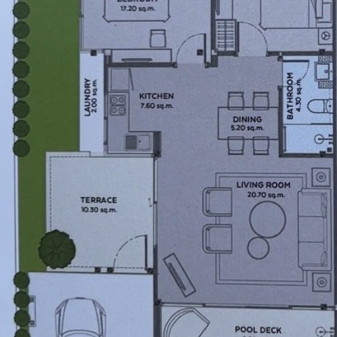 2 спальная вилла с бассейном в Чалонге (ID 1)