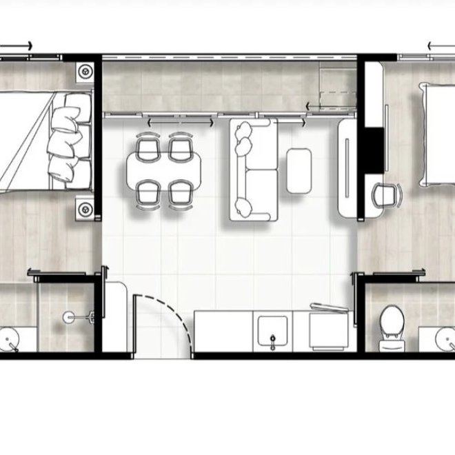 2-к. вторичная квартира, 47 м² в FANTASEA CONDO KAMALA (ID 715)