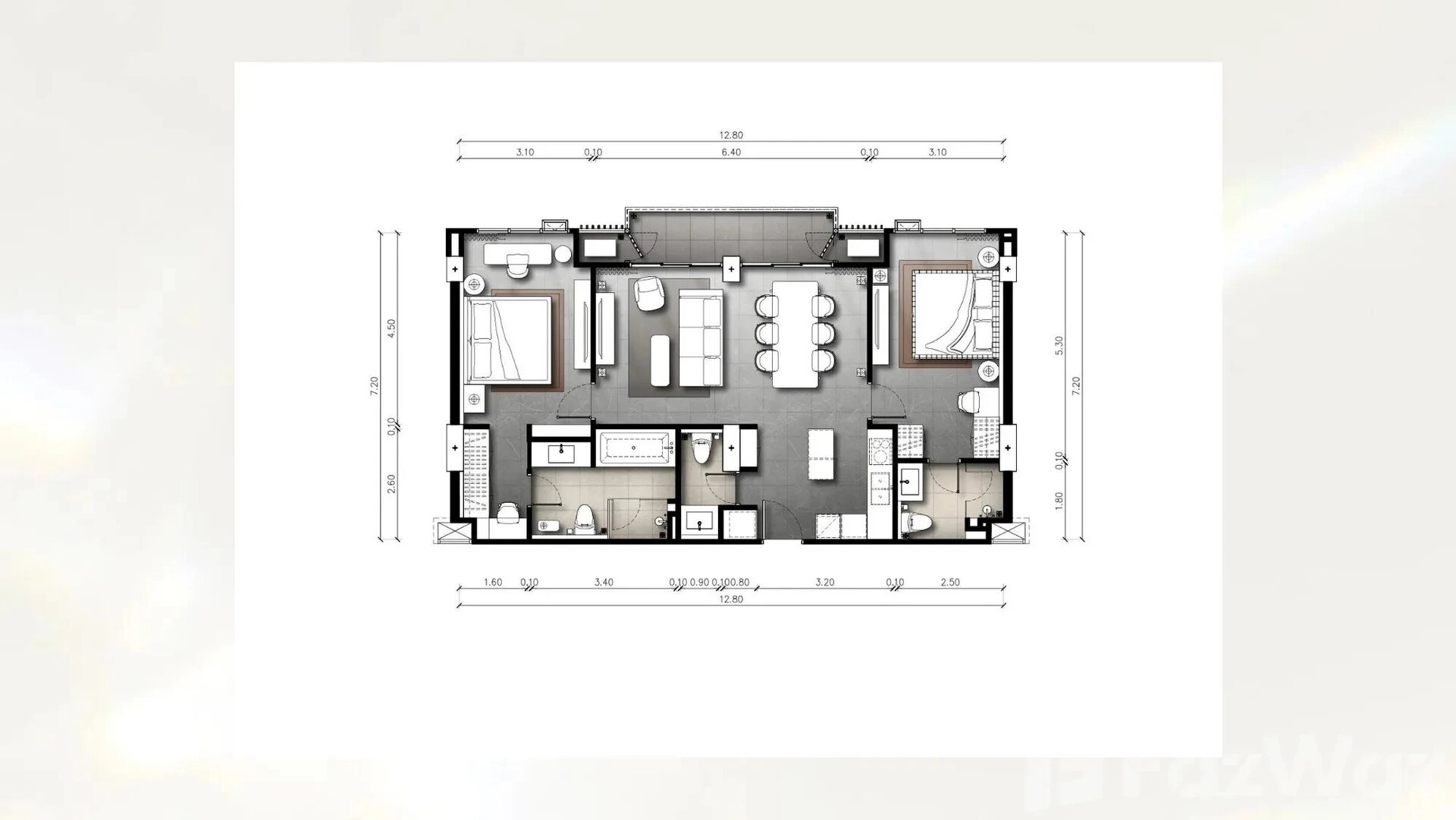 2-к. квартира в новостройке, 93 м² в THE PANORA ESTUARIA (ID 720)