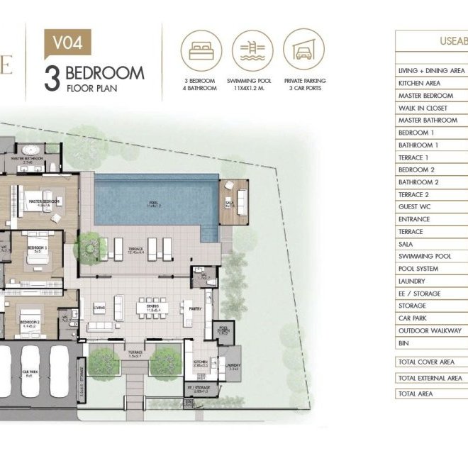 Продажа 3-спальной виллы в комплексе Boat Avenue Residence (ID 522)