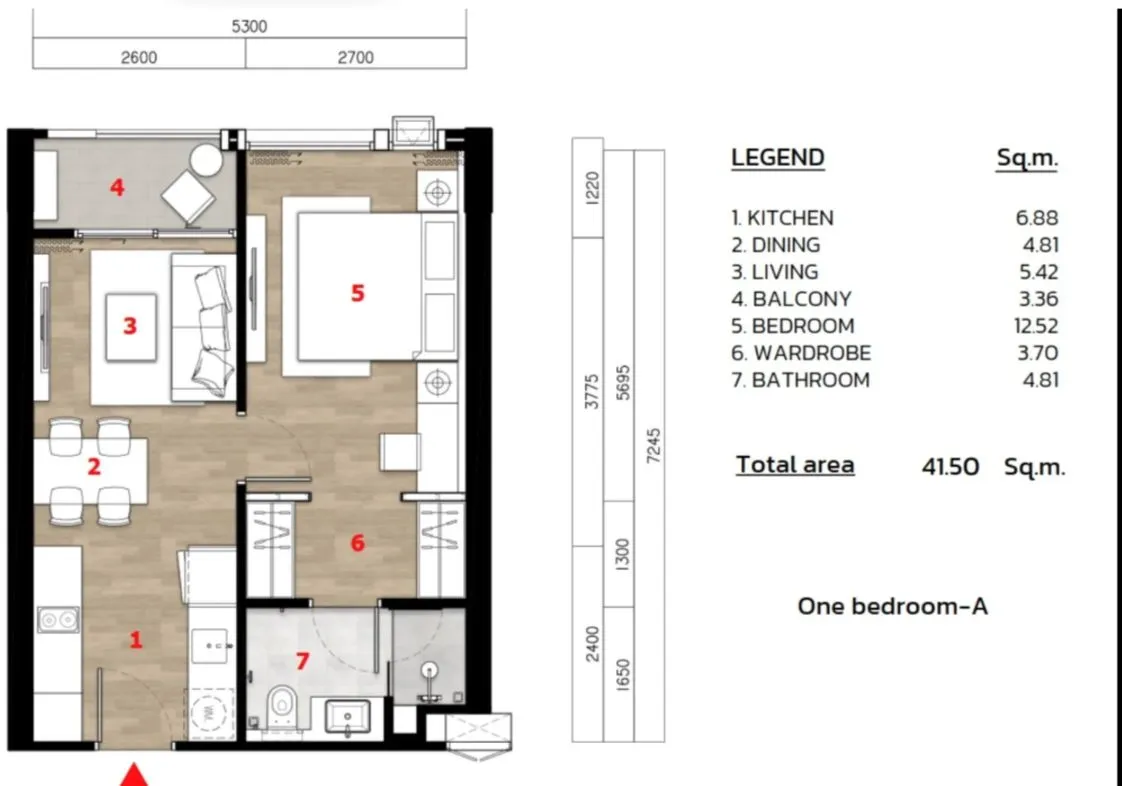 Продажа 1-спальной квартиры в The Ozone Condominium 43.0 м² (ID 432)