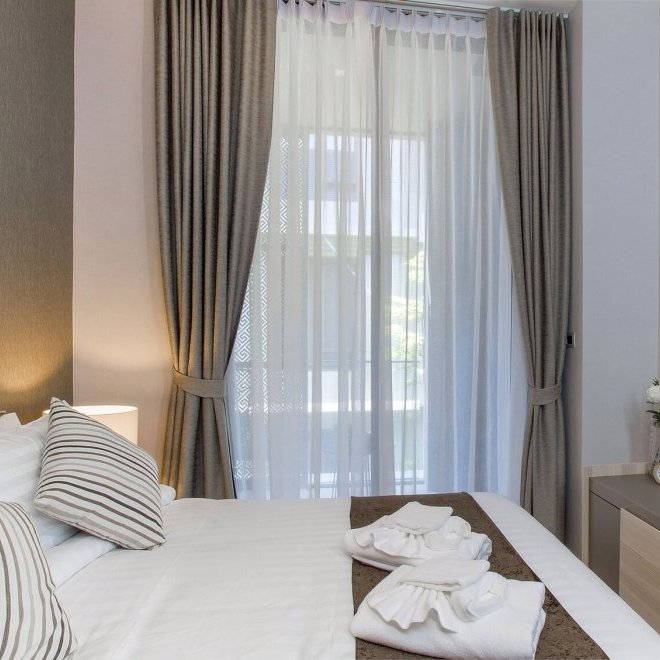 อพาร์ทเมนท์ 2 ห้องนอนในบ้านไม้ขาว (ID 134)