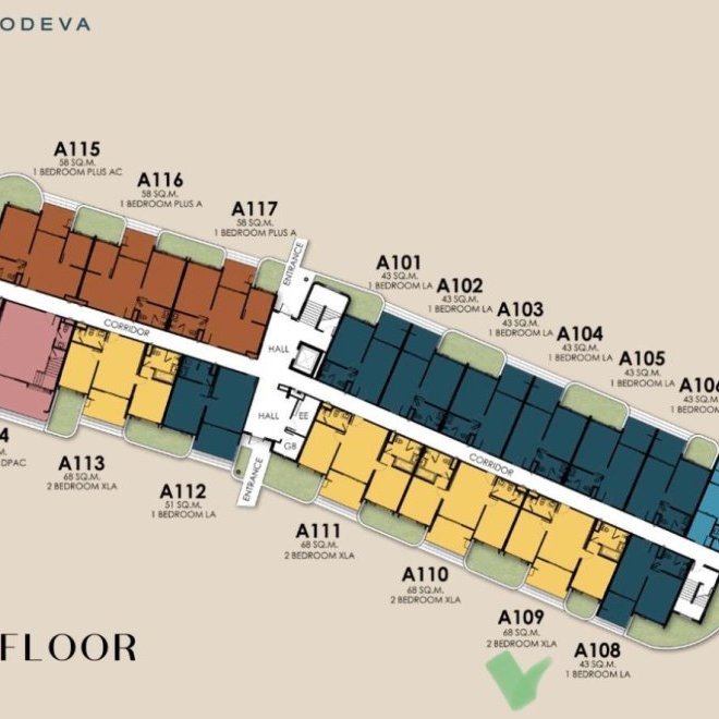 标题Modeva/2卧室|68m2/单元A110 (ID 485)
