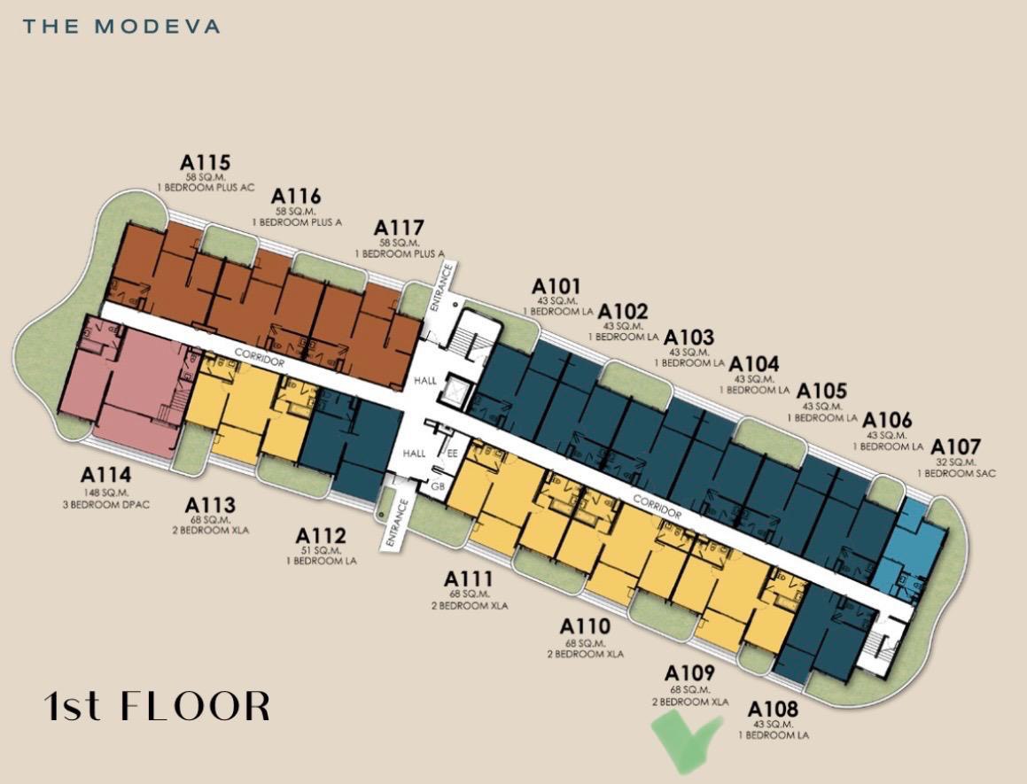 标题Modeva/2卧室|68m2/单元A110 (ID 485)