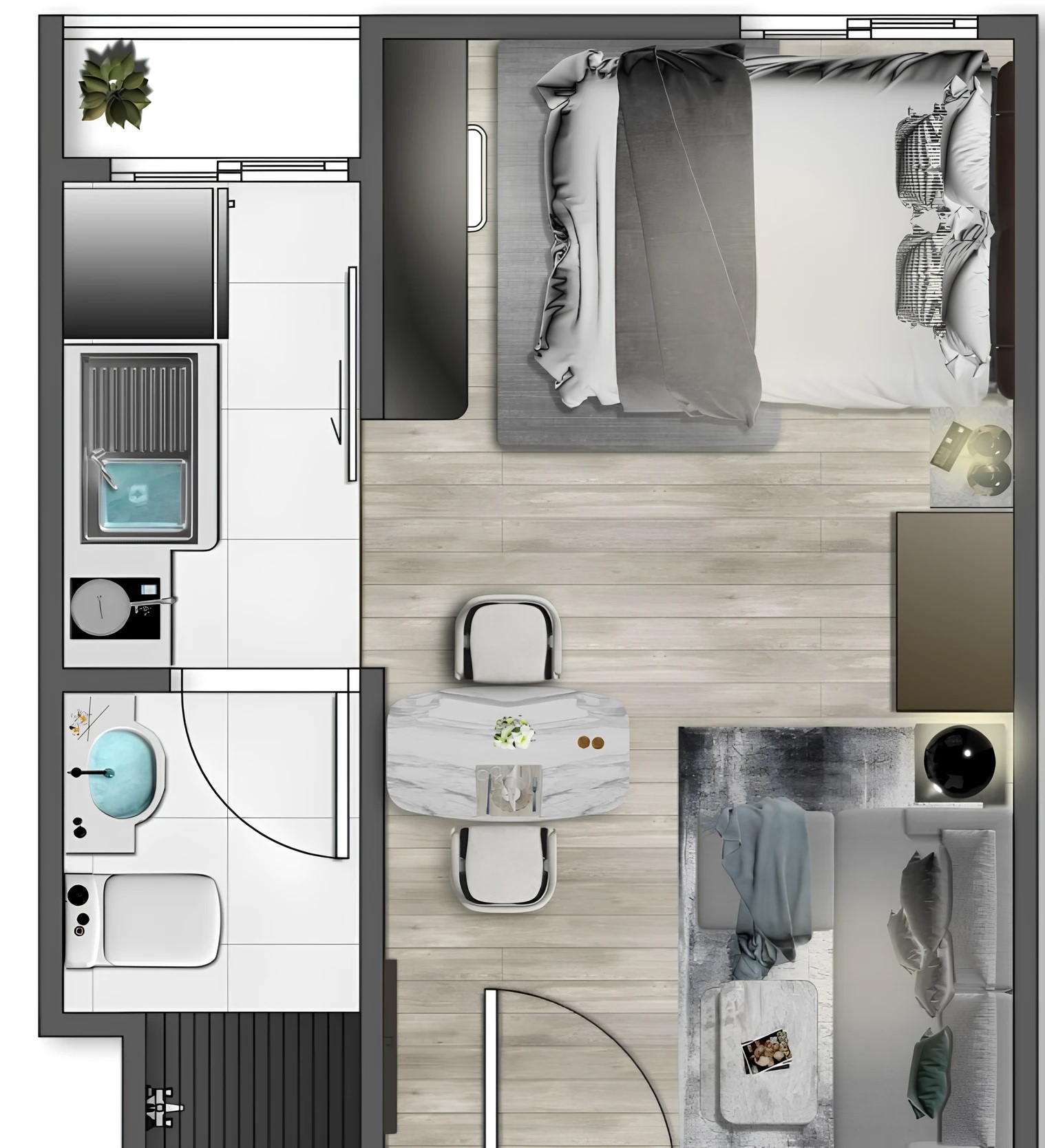 Студия, 21 м² в VIP GREAT HILL (ID 726)