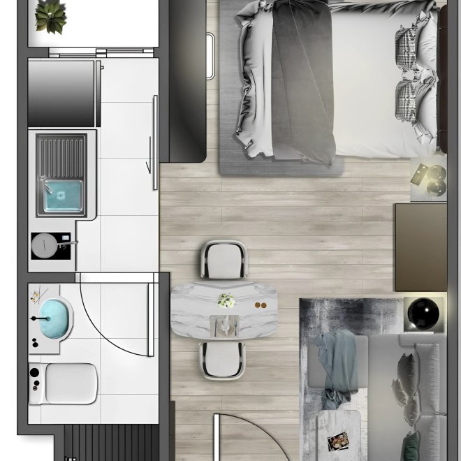 Студия, 21 м² в VIP GREAT HILL (ID 726)