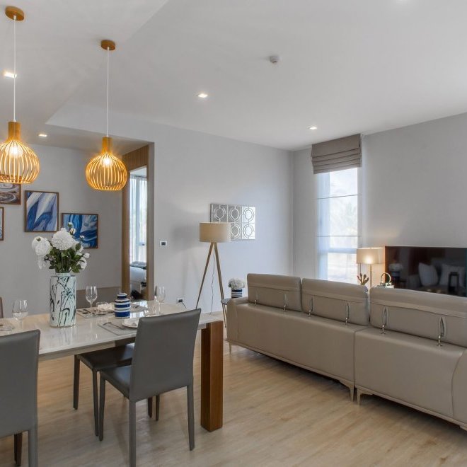 อพาร์ทเมนท์ 2 ห้องนอนในบ้านไม้ขาว (ID 134)