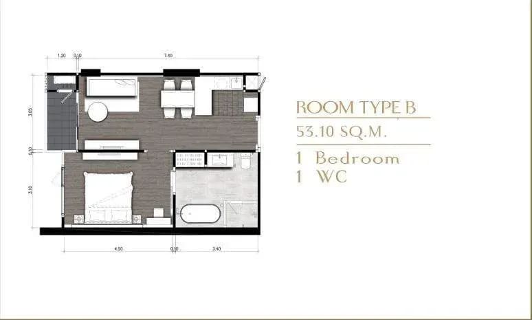 อพาร์ตเมนต์ 1 ห้องนอนเดอะมารินภูเก็ต (ID 143)