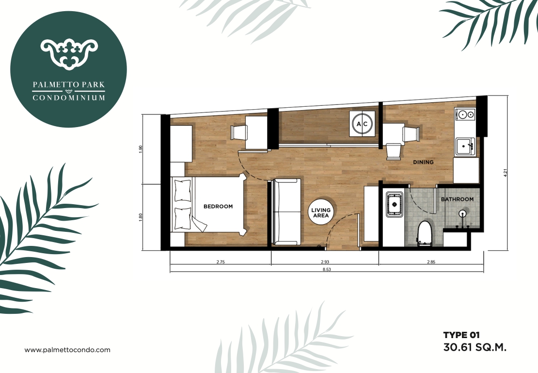 帕尔梅托公园一居室公寓，701室 (ID 178)