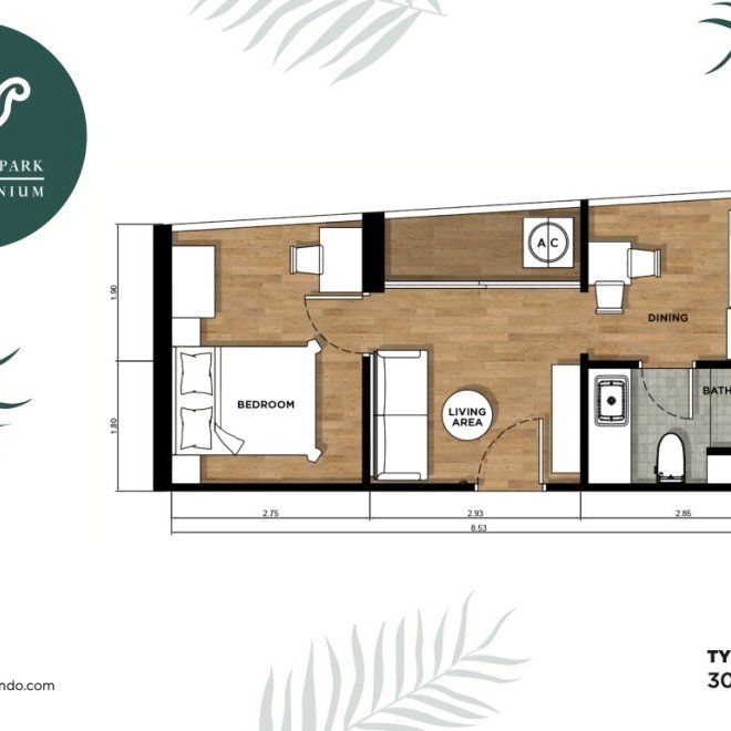帕尔梅托公园一居室公寓，701室 (ID 178)
