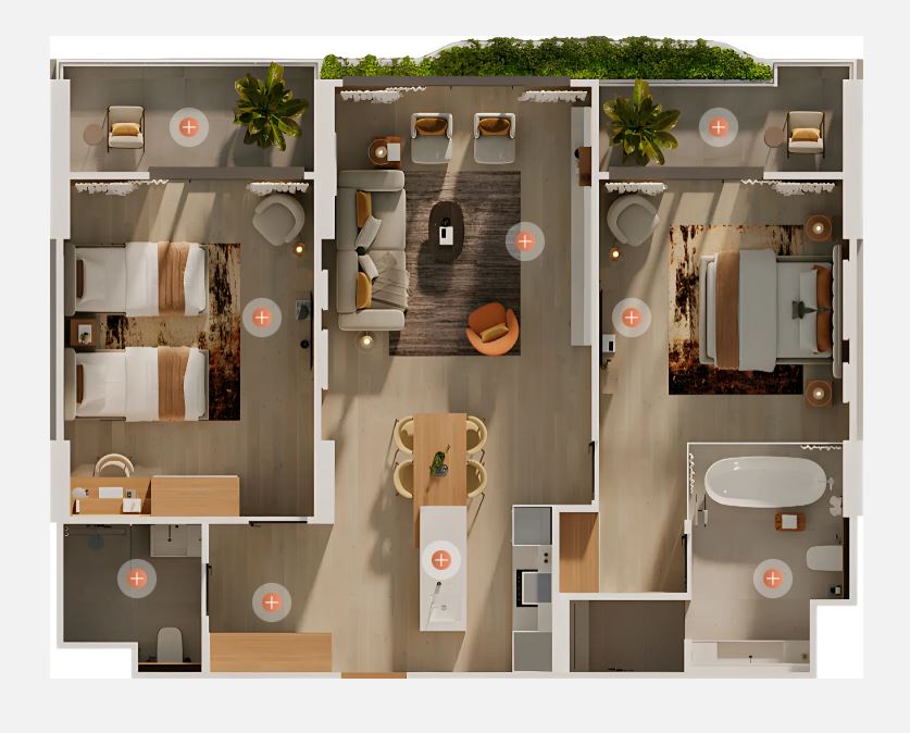2 ห้องนอนสำหรับขายในลายันกรีนพาร์ค (ID 352)
