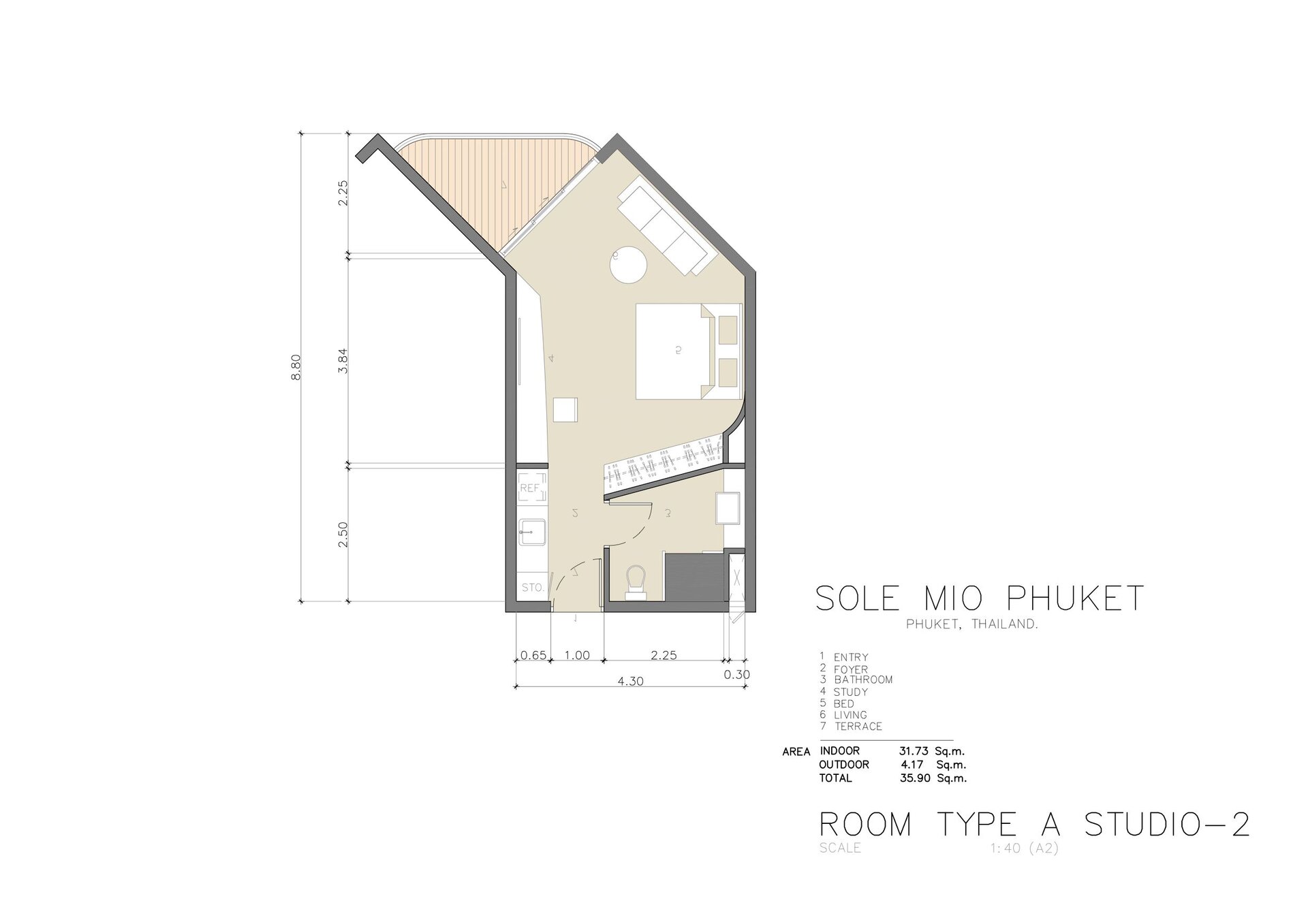 Продажа студии в комплексе Sole Mio Phuket, юнит 226 (ID 429)
