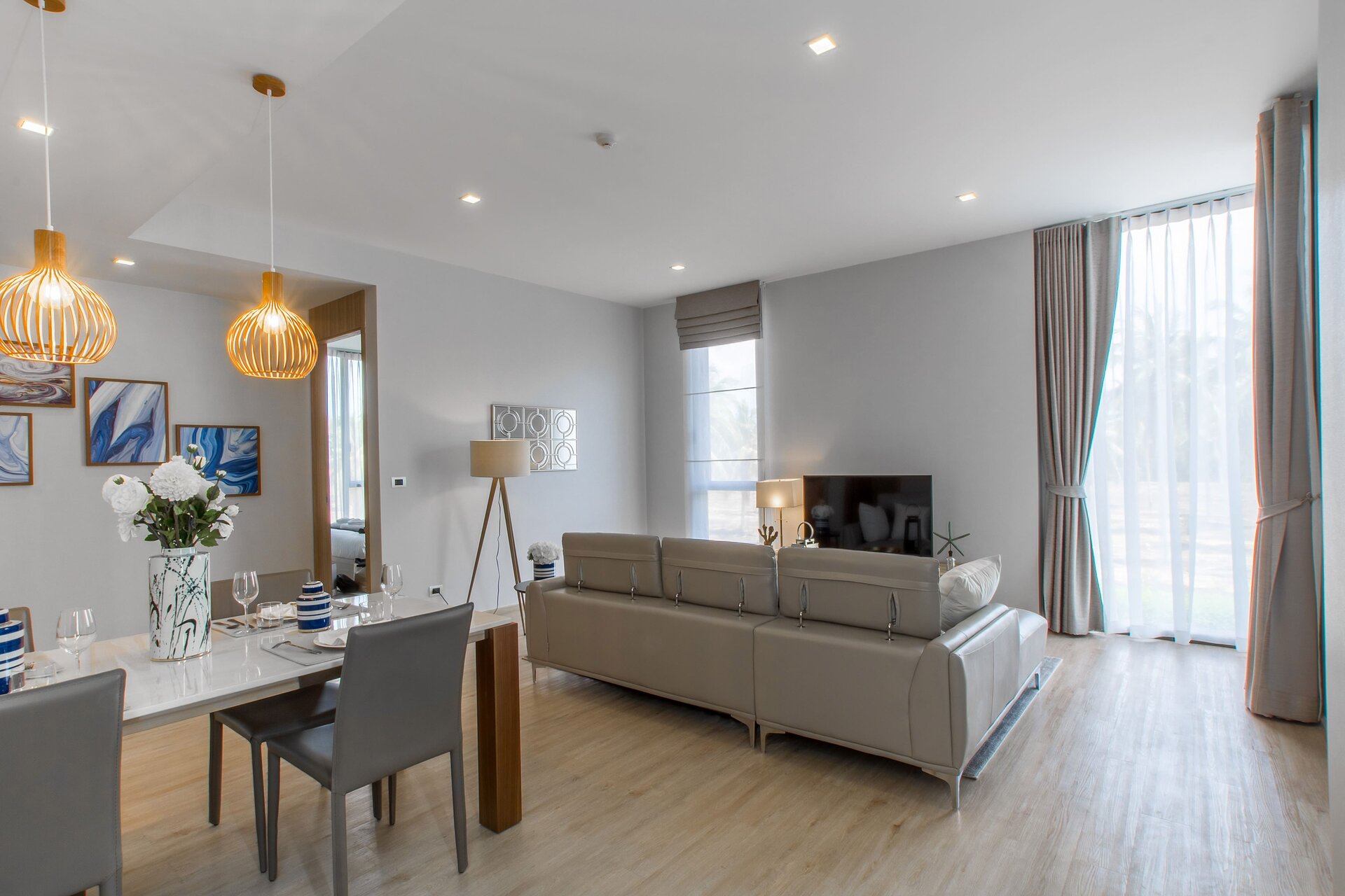 อพาร์ทเมนท์ 2 ห้องนอนในบ้านไม้ขาว (ID 134)