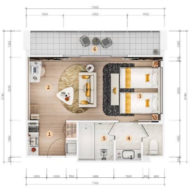 1 bedroom apartment for sale in Whyndam La vita (ID 349)