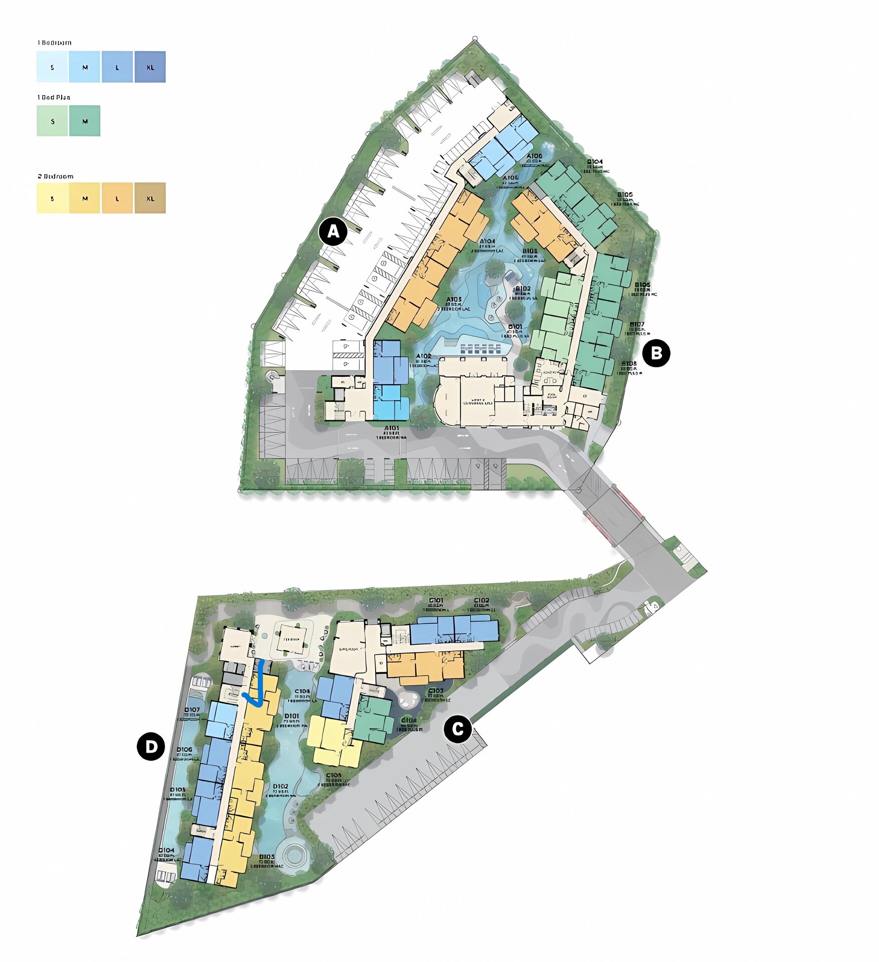 The Title Cielo Rawai | 2 спальни 72 м² | Юнит D101 (ID 484)