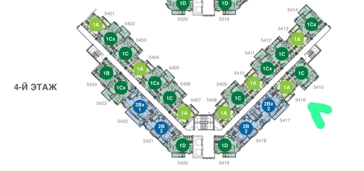 Продажа студии в Sky Park, юнит 5416 (ID 518)