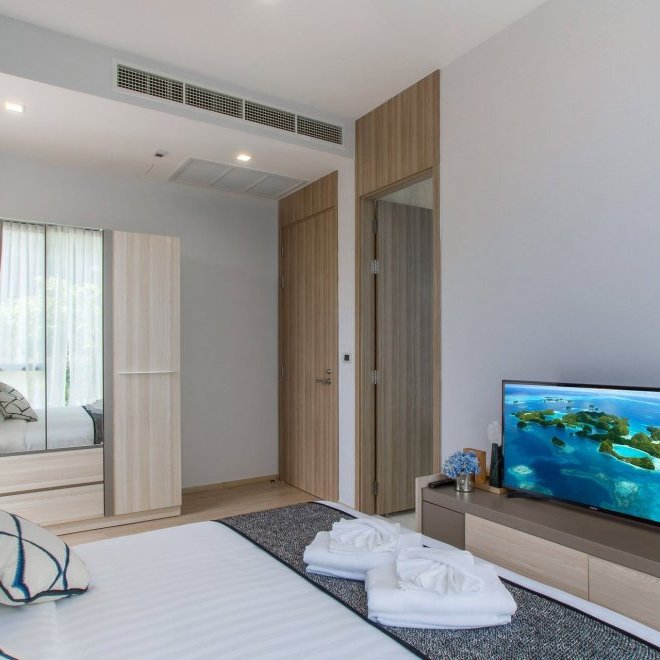 อพาร์ทเมนท์ 2 ห้องนอนในบ้านไม้ขาว (ID 134)