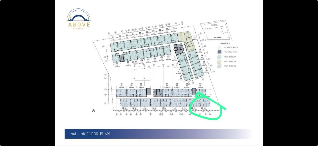 Above Element Condominium — 1 спальня, 35 м², юнит A427 (ID 473)