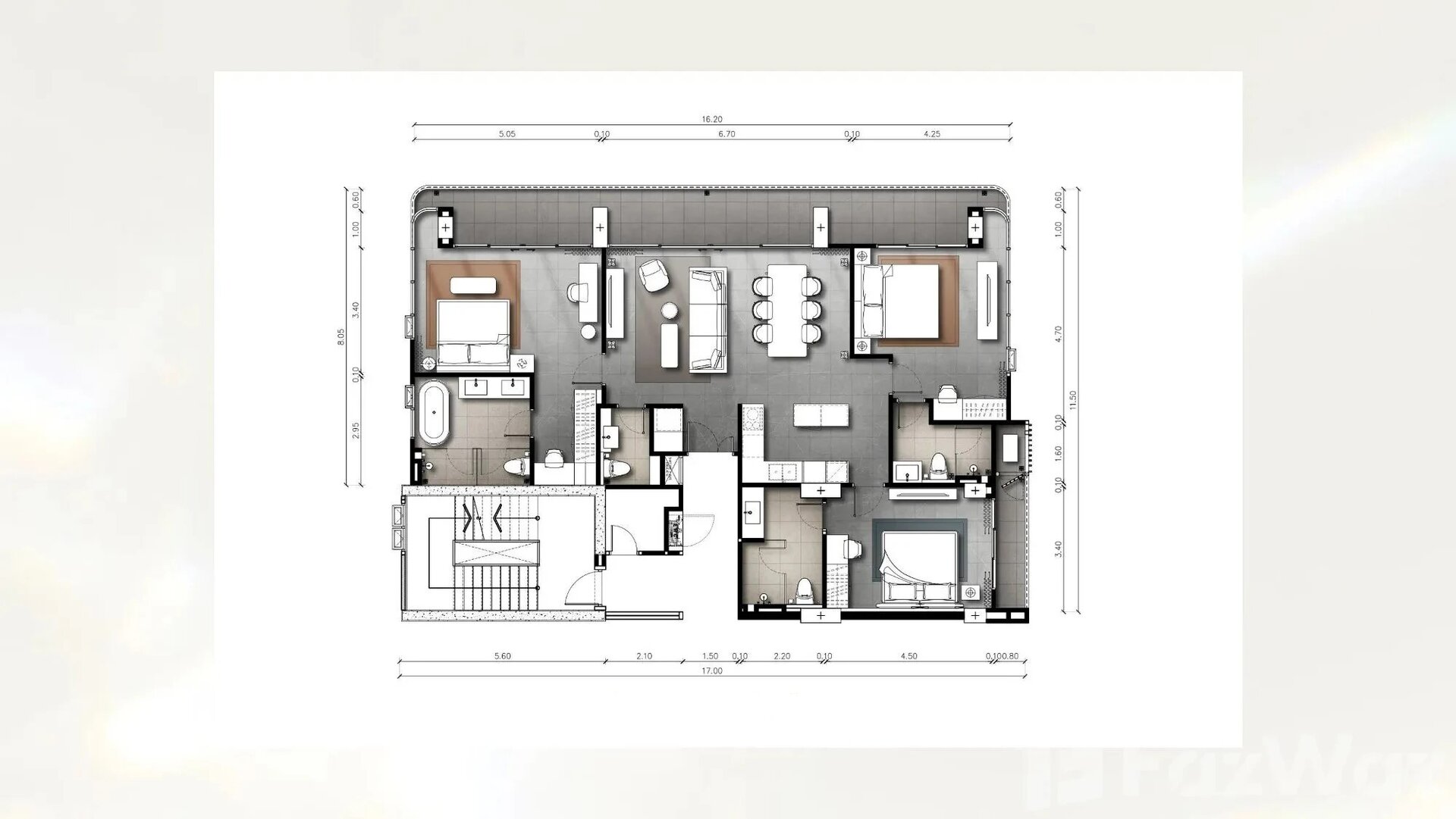 3-к. квартира в новостройке, 153 м² в THE PANORA ESTUARIA (ID 721)
